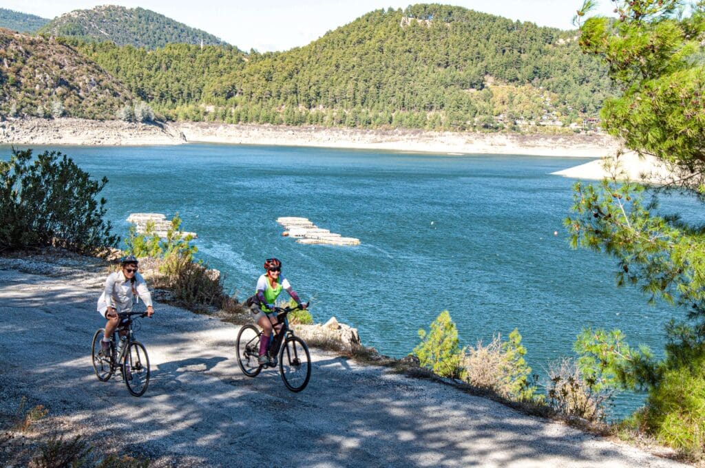 Slow Cyclists in the Taurus mountains in Turkey