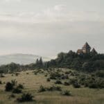 Viscri church in Transylvania and surrounding hills