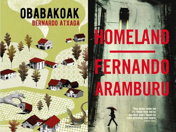 Books about the Basque Country: covers of Obabakoak and Homeland