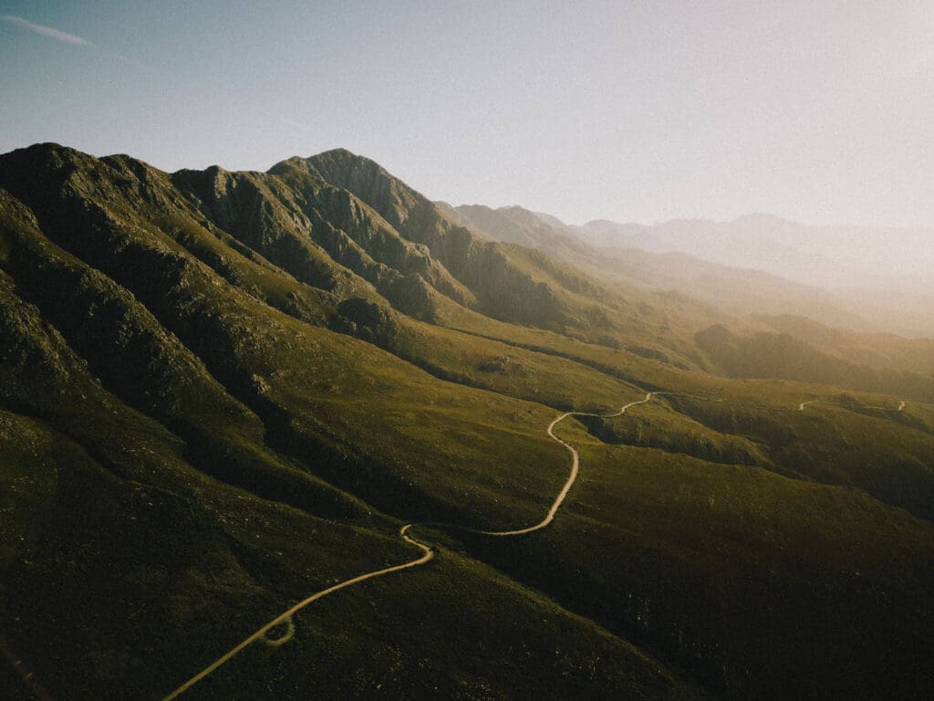Winding roads through the mountains in South Africa's Klein Karoo