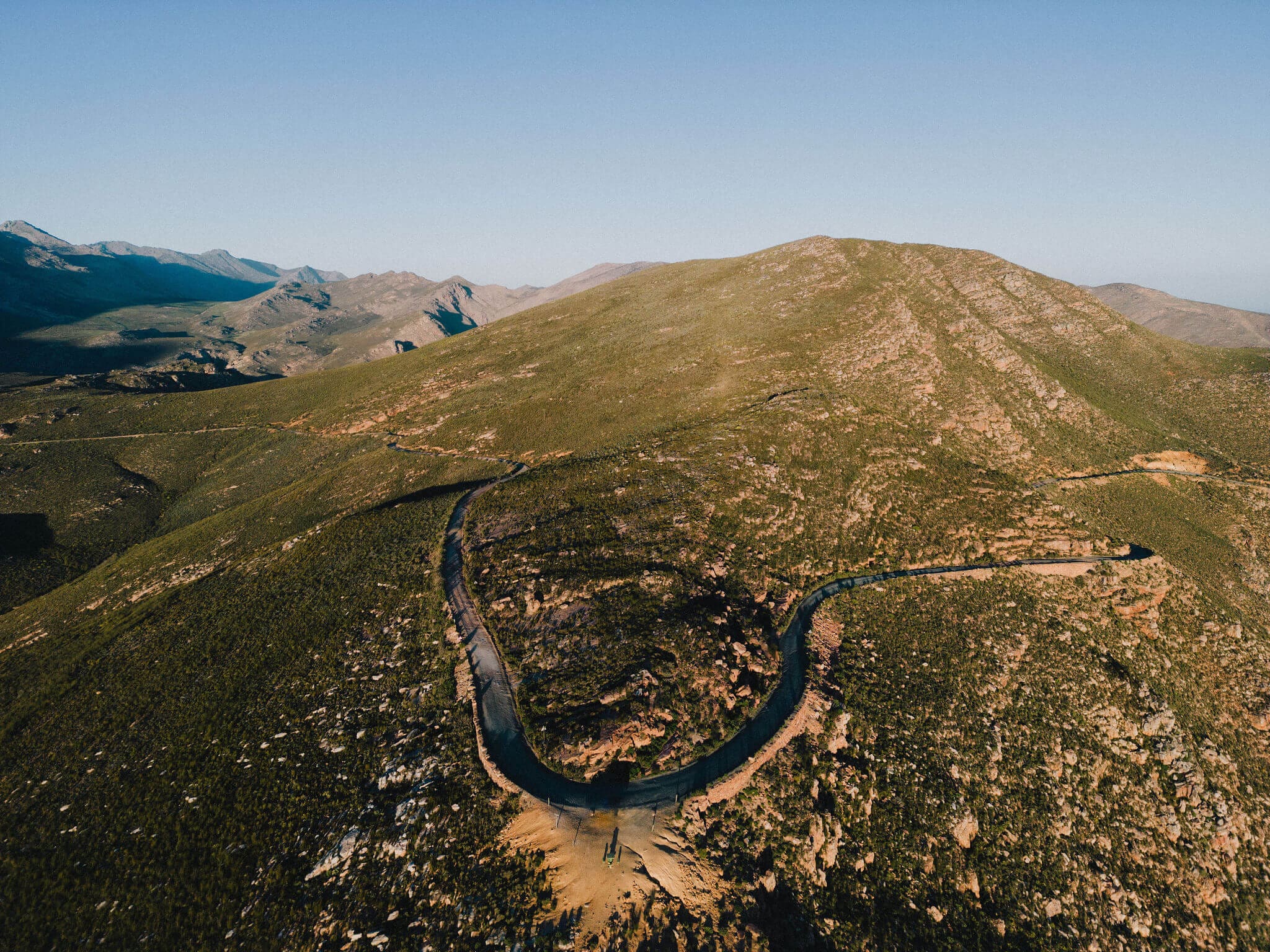 The winding Swartberg Pass in South Africa's Klein Karoo