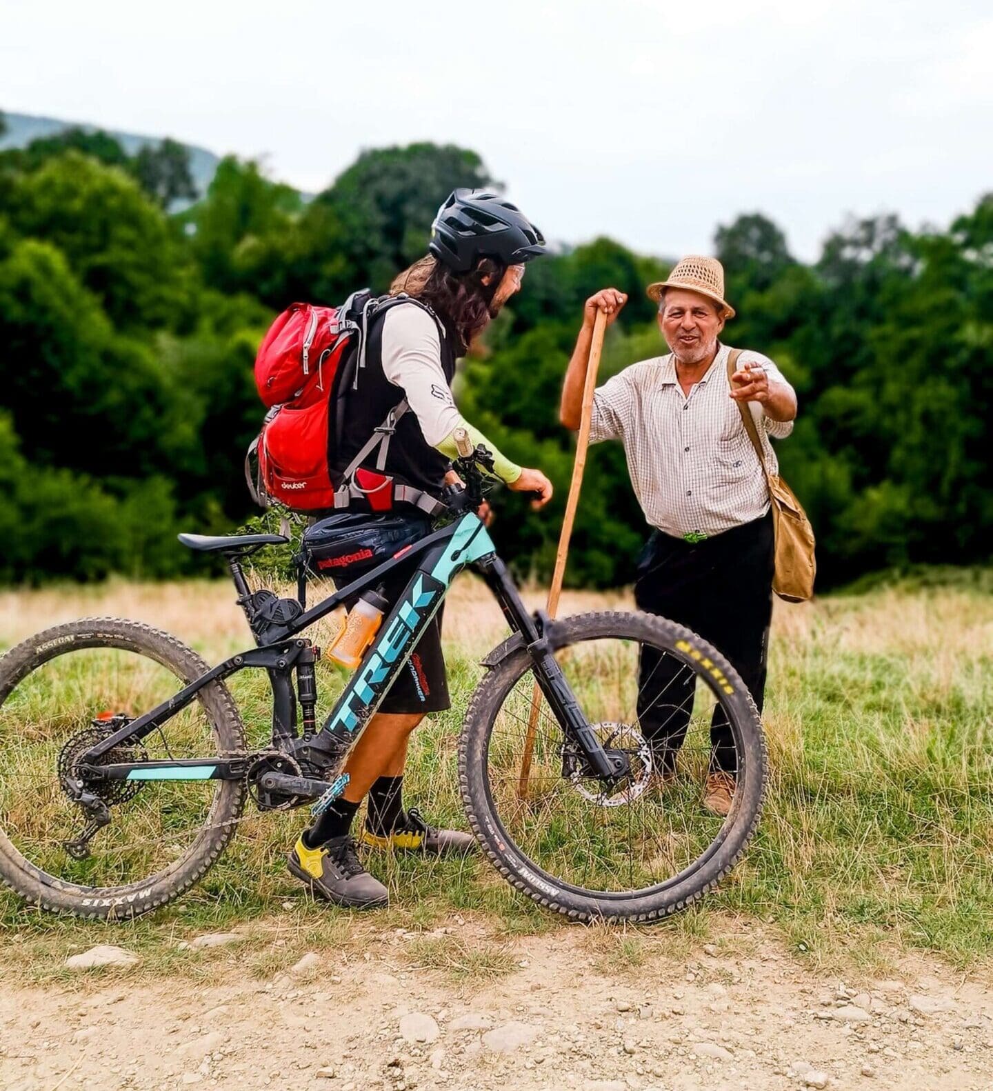 Meeting a shepherd on a Slow Cyclist Via Transilvanica journey through Bucovina