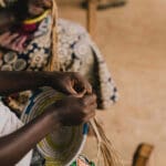 Women basket weaving in Rwanda