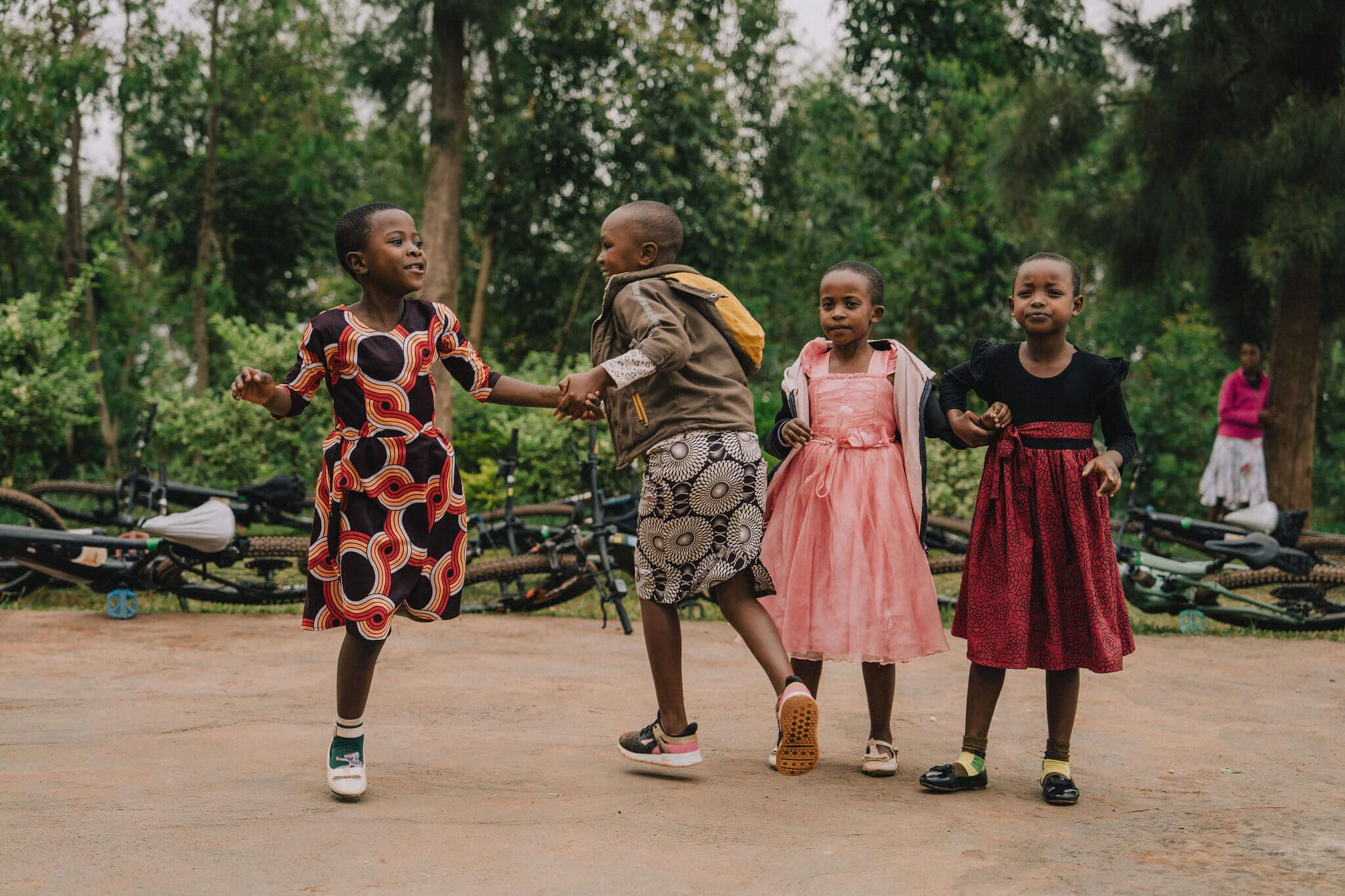 A group of children playing Rwanda