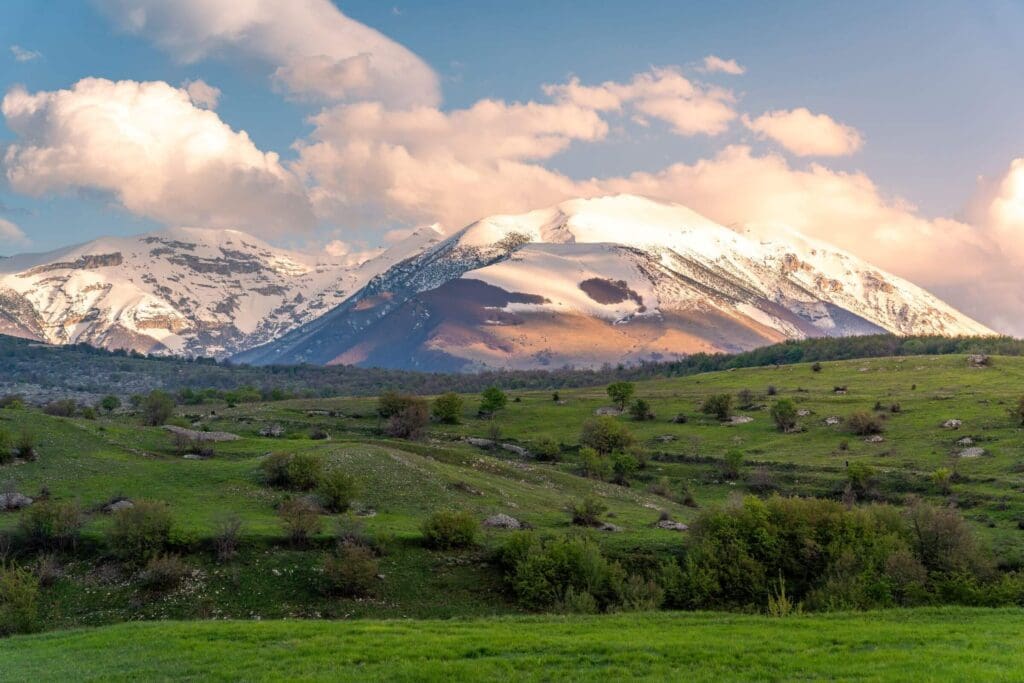 Views of Maiella National Park in Italy's Abruzzo region, visited on a Slow Cyclist journey