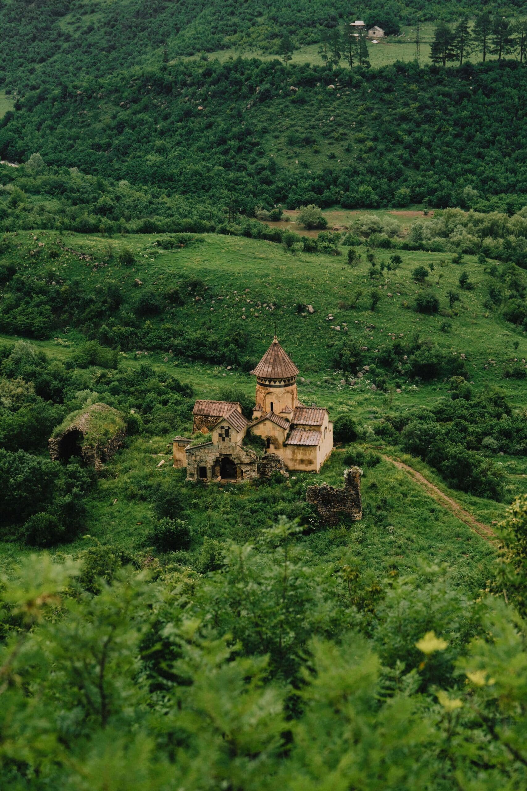 A monastery in the mountains, visited on The Slow Cyclist's journey through Armenia