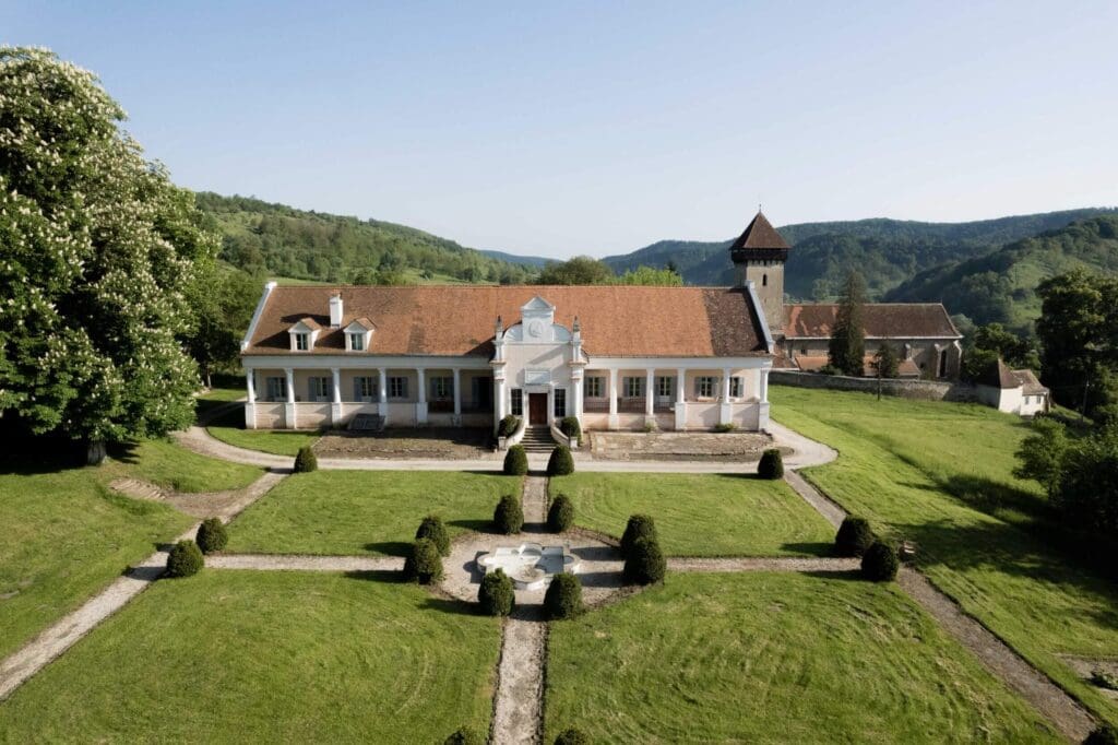 Apafi Manor in Malancrav, an 18th century traditional house in Transylvania, restored by the Mihai Emenescu Trust and where Slow Cyclists stay on their journey.