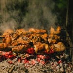 Armenian barbecue - khorovats- at a Slow Cyclist dinner