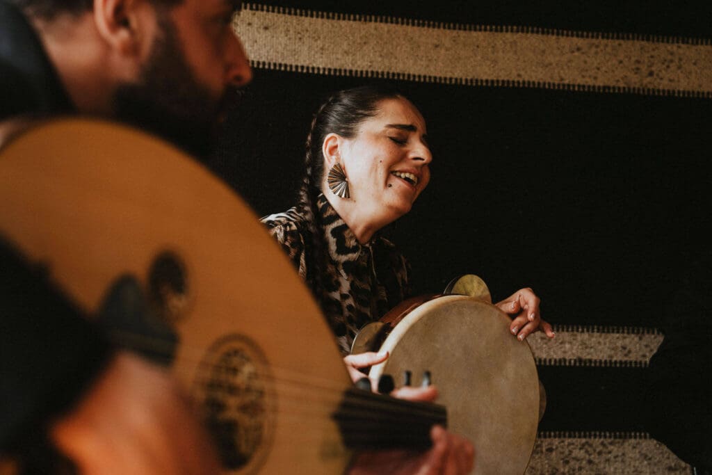 Traditional musicians playing for Slow Cyclists in Turkey's Taurus Mountains.